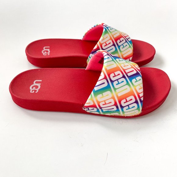 UGG Little Kid's & Kid's Logo Pool Slides - Picture 2 of 8